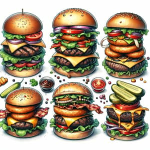 Delicious Burger Varieties: Slider, Veggie, Double-Stack