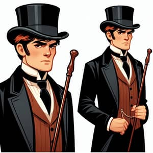 Confident Gentleman in Kyphosis-Friendly Tailcoat and Chimneypot Hat