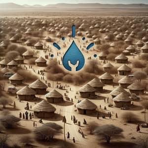 Water Symbol in African Desert Village - Life and Nurturing