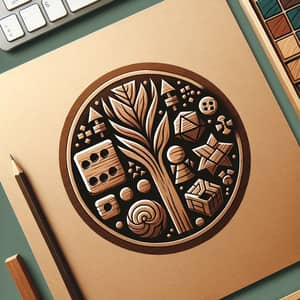 Creative Wooden Gaming Logo Design | Vintage & Handmade Style