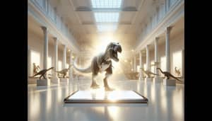 Captivating 3D Tour of Museum with T-Rex Emerged from Tablet