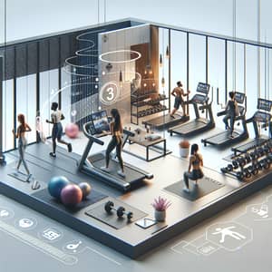 Interactive 3D Fitness Studio Tour: Explore Modern Equipment