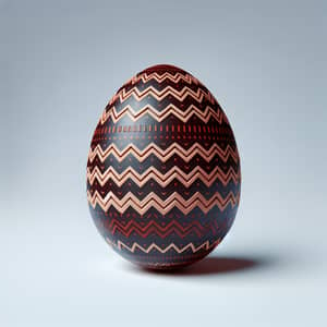 Dark Red Zigzag Easter Egg | 3D Image