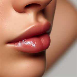 Woman's Lips Profile: Natural Curve and Soft Texture