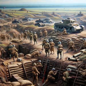 World War II Oil Painting | Historical Depiction of War