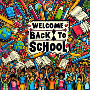 Welcome Back to School Poster with Vibrant School Items