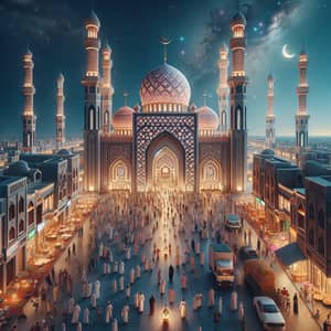 Grand Mosque Illuminated in Ramadan | Stunning Architecture