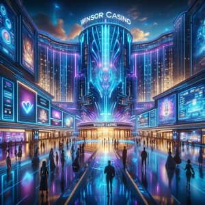 Futuristic Winsor Casino Art | Neon Lights & Digital Glamour