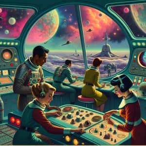 Retro-Futuristic Space Exploration | Astronaut Activities & Alien Wonders