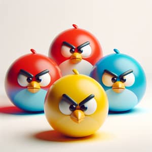 Minimalistic Angry Birds Art - Colorful and Expressive