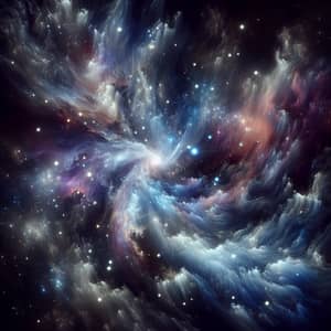 Abstract Galaxy Art: Swirling Blues & Purples - Universe