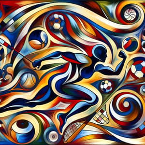 Vibrant Abstract Sports Artwork | High-Intensity Competition