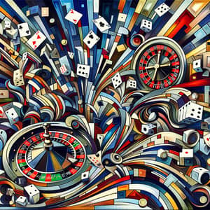 Abstract Casino Art - Geometric Forms & Bold Colors