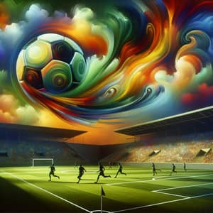 Abstract Football Artwork | Colorful Soccer Painting