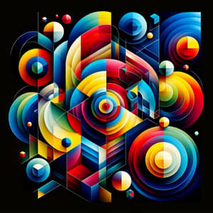 Vibrant Abstract Art with Bold Colors and Geometric Shapes