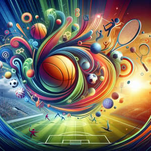 Colorful Abstract Sports Art: Motion & Energy on Open Field