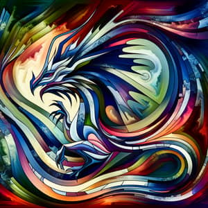 Dynamic Dragon Abstract Art