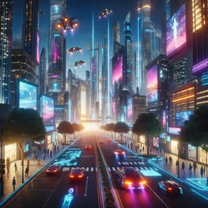 Futuristic World: Skyscrapers, Flying Cars & Robots | AMATA1688