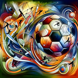 Abstract Football Art - Geometric Shapes, Interconnecting Lines