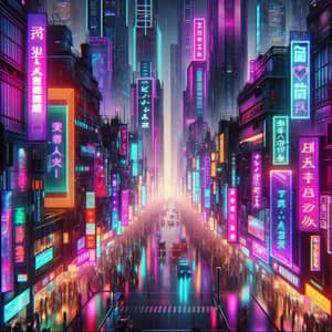 Neon City Cyberpunk: Vibrant Life and Color in Futuristic Metropolis