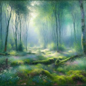 Mystical Forest Impressionist Art | Monet Inspired Scene