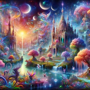 Intricate Fantasy World with Vibrant Colors