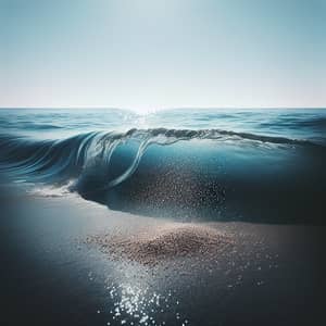 Tranquil Ocean Waves Art Scene | Serene Minimalist View