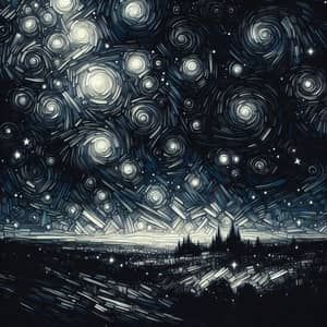 Abstract Starry Night Art | Sky's Swirling Stars Patterns
