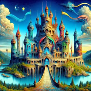 Majestic Fantasy Castle in Vibrant Colors