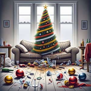 Impact of Addiction on Christmas | Cautionary Illustration