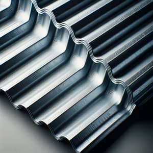 Galvanized Corrugated Metal - Silvery-Gray Color | Rhythmic Geometric Pattern