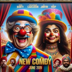 New Comedy Film Poster - Circus Theme with Diverse Cast