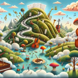 Discover the Whimsical Music Wonderland - Musical Instruments Landscape