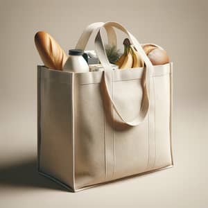 Durable Canvas Shopping Bag with Handles for Groceries