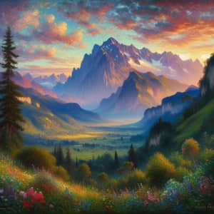 Impressionistic Mountain Landscape Painting