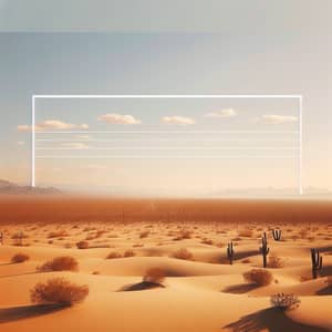 Minimalist Desert Landscape: Simple Elegance in Golden Sands