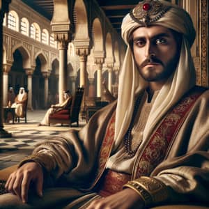 Umayyad Dynasty Inspired Historical Scene | Regal Middle-Eastern Man