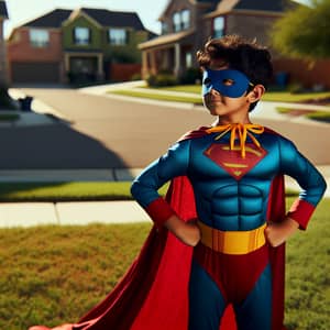 Young Hispanic Boy Superhero | Childhood Fun and Imagination