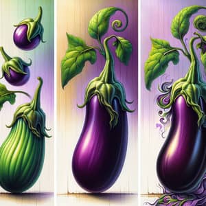 Eggplant Growth Series - Abstract Art and Vibrant Colors