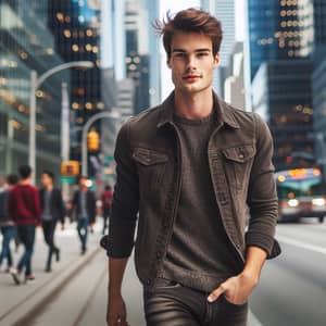 Stylish 25-Year-Old City Boy with Brown Hair | Urban Street Fashion