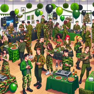 Vibrant Camouflage Party Scene | Fun Theme for All