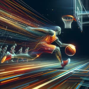 Abstract Basketball Art | Vibrant Movement & Energy Depiction