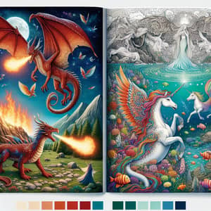 Fantastical Coloring Book for Children - Mythical Creatures Galore