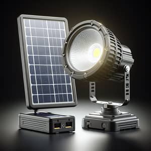 Durable LED Spotlight with Rechargeable Solar Panel