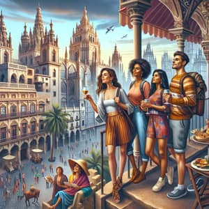 Adventurous Travelers in Historical City | Cultural Diversity