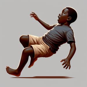 Young Boy Falling: A Stunning Capture in Brown & Grey