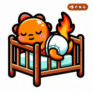 Adorable Charmander Pokemon Sleeping in Crib