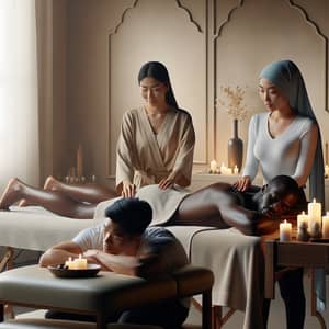 Tranquil Foot and Back Massages in Serene Spa Setting