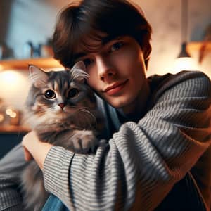 Personal Photograph with Charming Domestic Cat