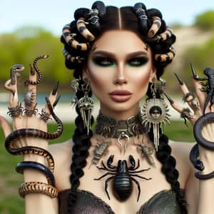 Mythical Hybrid Creature - Half Woman, Half Snake | Unique Being